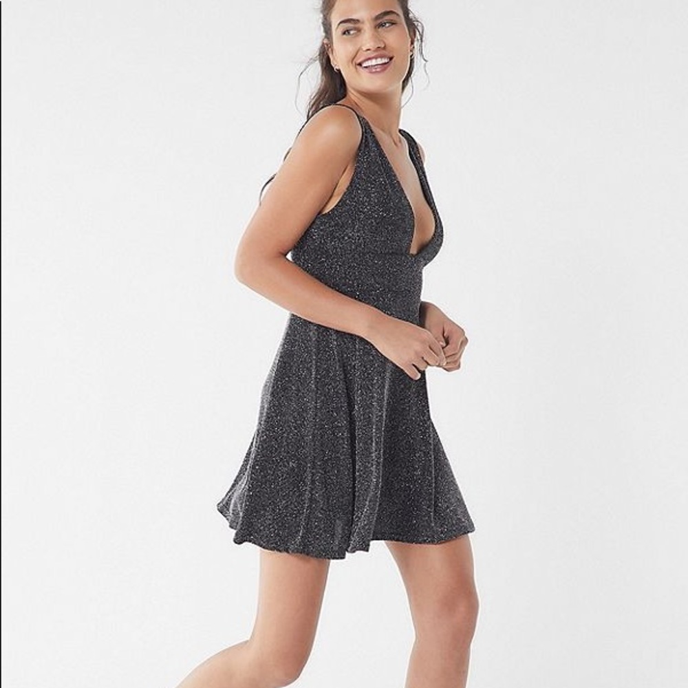 UO glitter plunge party dress